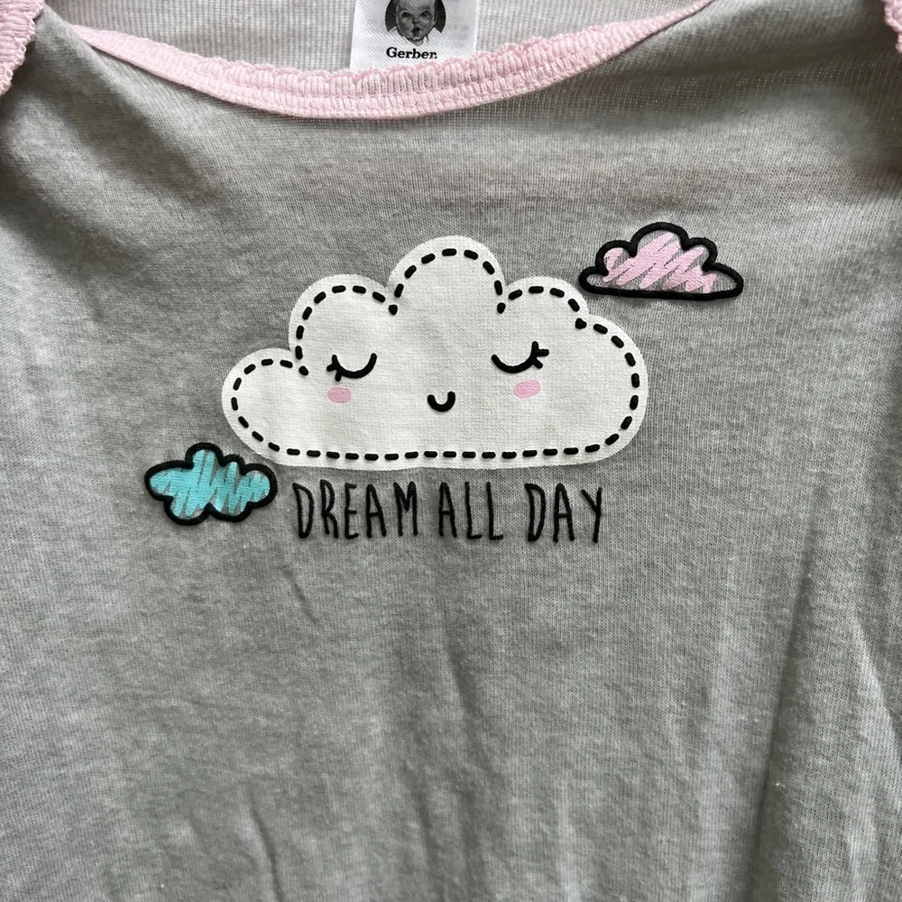 NWOT Gerber 0-6M Cloud Dream All Day One Piece Open Bottom Nightgown Pajamas